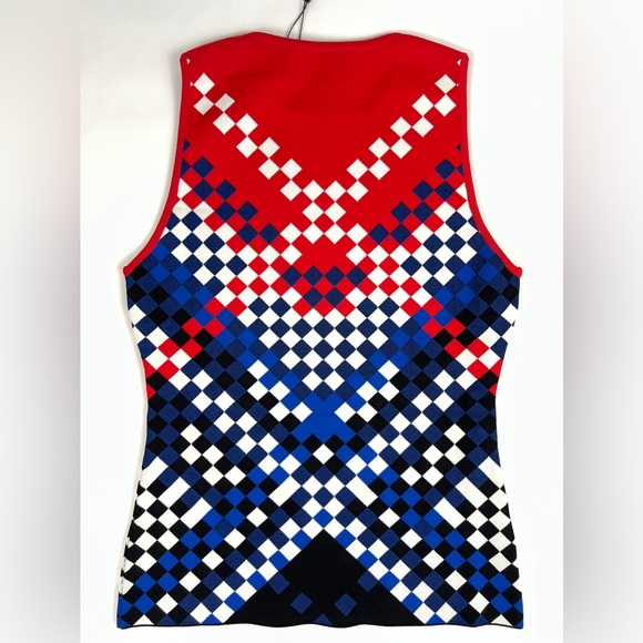 ALEXANDER WANG DEGRADE CHECKERED DOUBLE KNIT TOP NWT - Picture 4 of 5